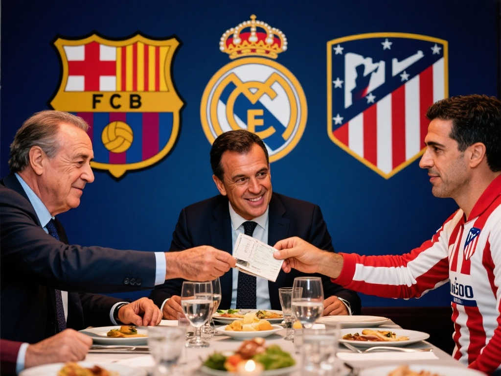 皇马巴萨马竞主席聚餐买单之争,特瓦斯:我来付,我是西甲主席! 皇马巴萨马竞主席聚餐买单之争,特瓦斯:我来付,我是西甲主席!